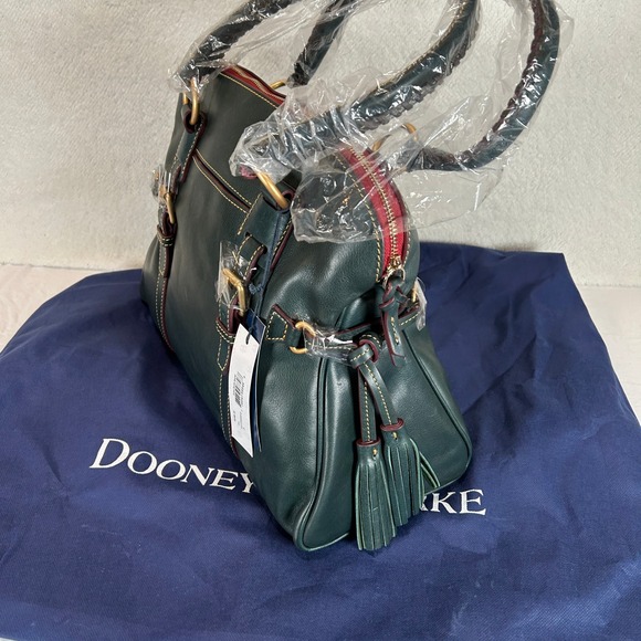 Dooney Bourke Teal Leather Domed Buckle Satchel Handbag New with Tags - Picture 6 of 15